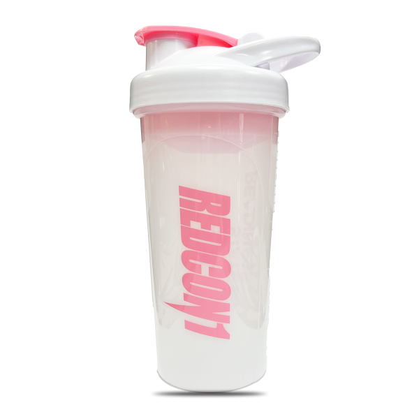 REDCON1 Shaker (Blanco/Logo Rosado) - 700ml